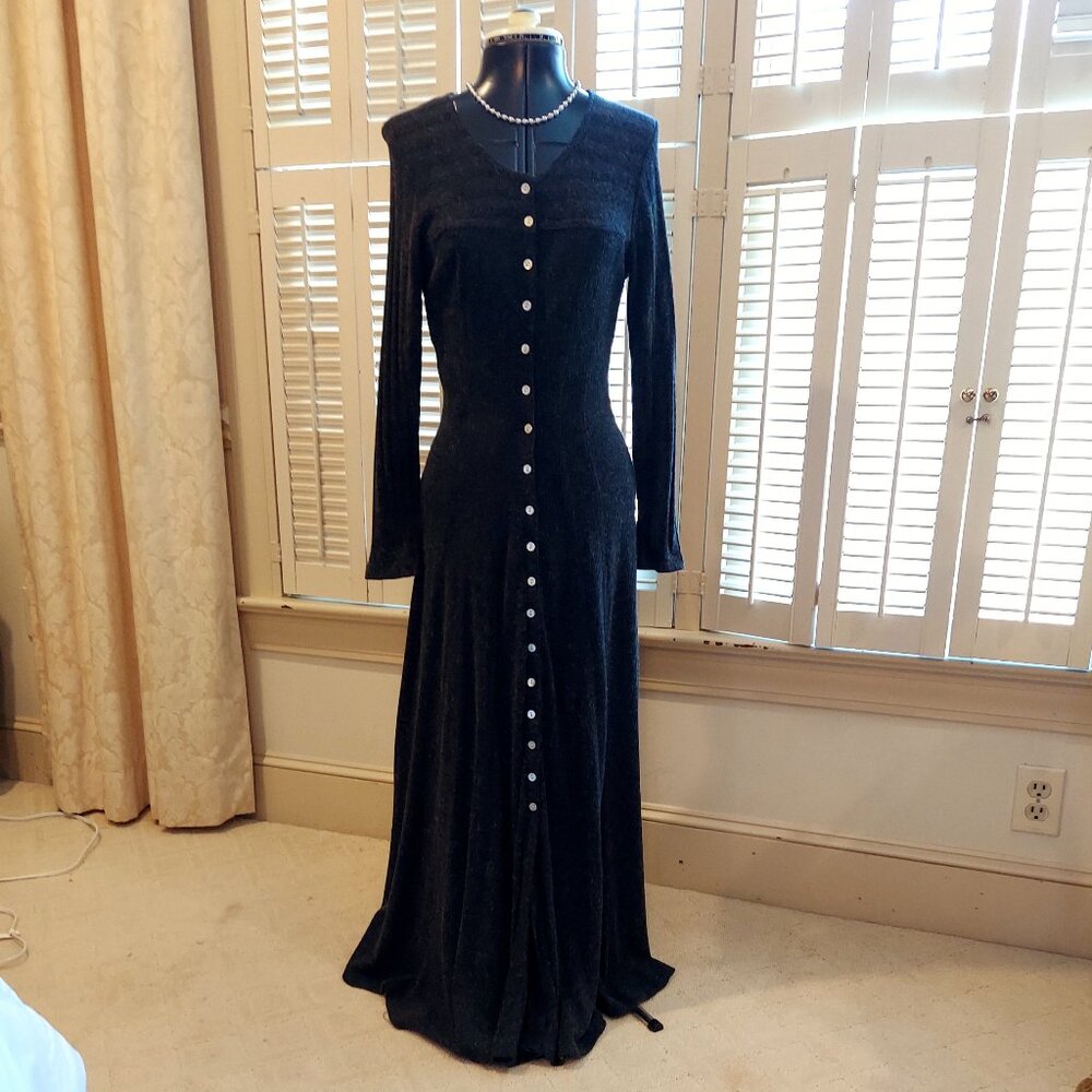 Karen Alexander Fireside Dark Heathered Gray Gown Vintage NWOT Size S